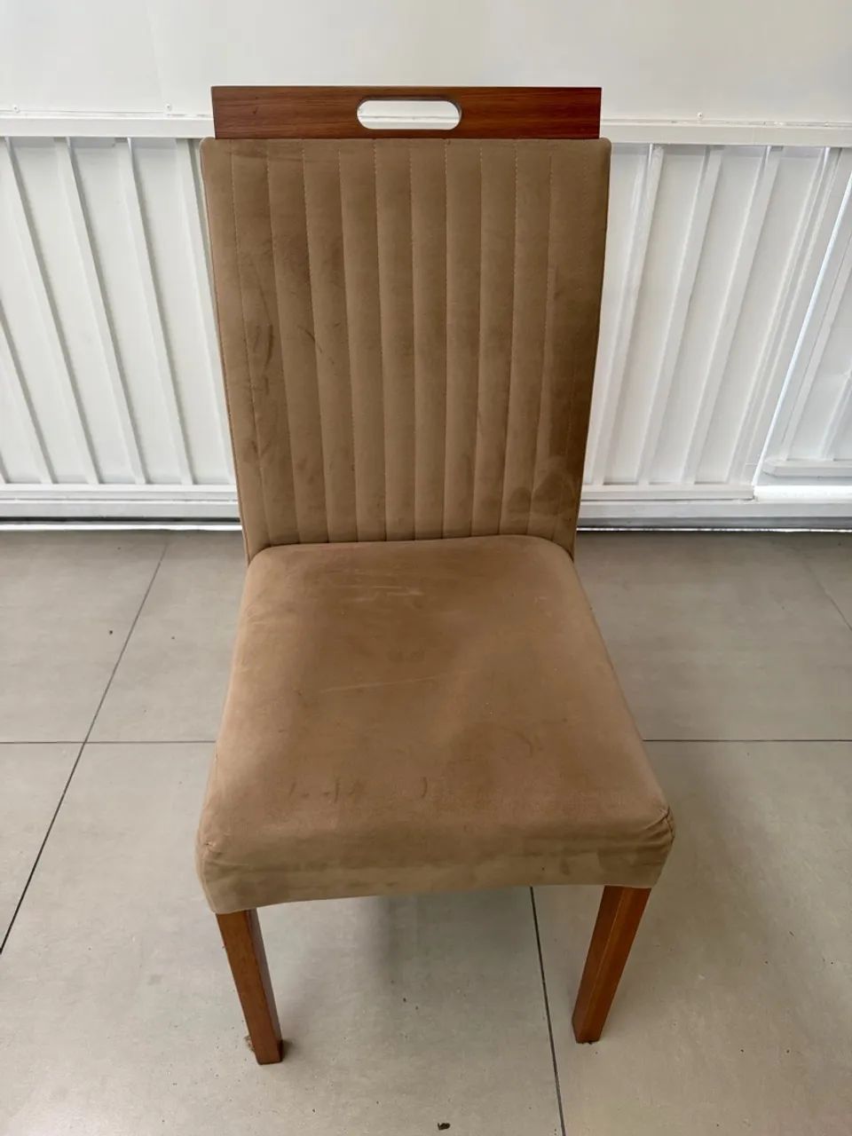 kit 4 Cadeira madeira suede 