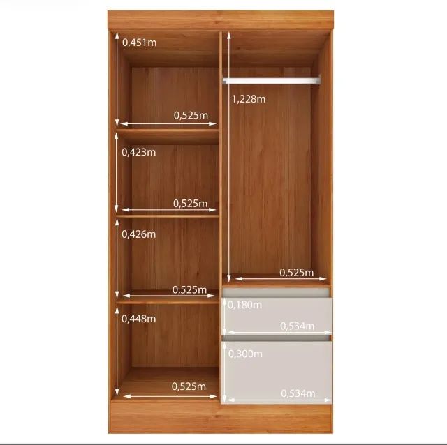 Guarda Roupa Cinamomo Off White Oregon Compact 4 Portas - Foto 2