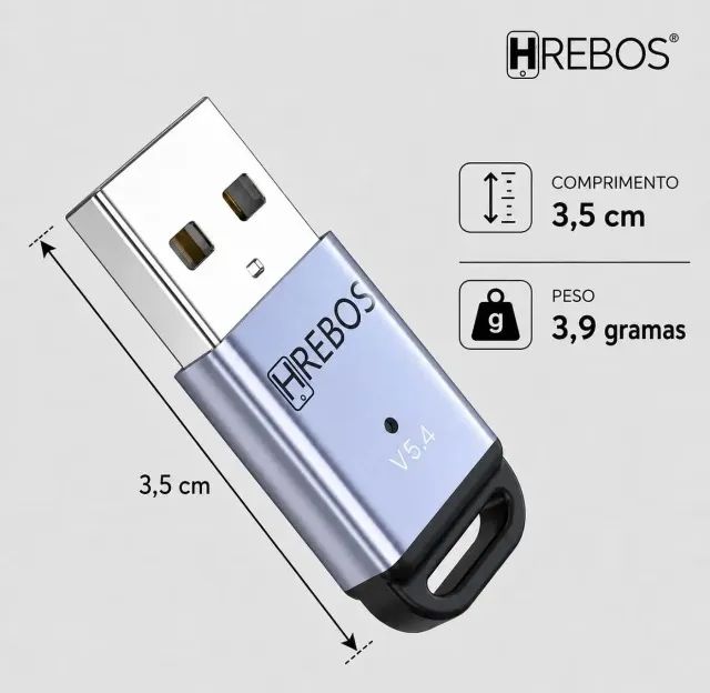 Adaptador Usb Bluetooth 5.4 Hrebos  - Foto 3