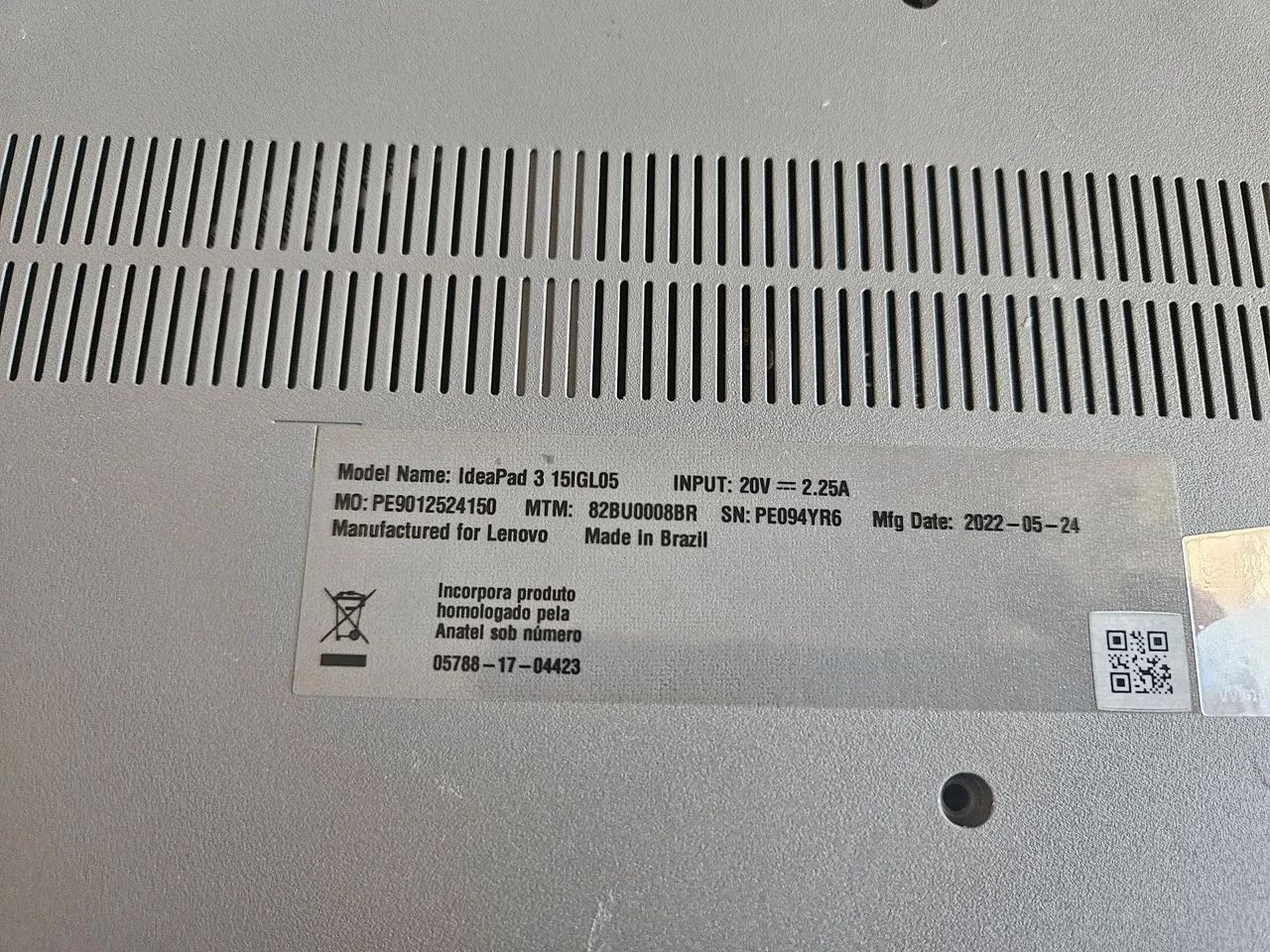 Vendo sucata notbook lenovo ideapad 3 15igl05 - Foto 5