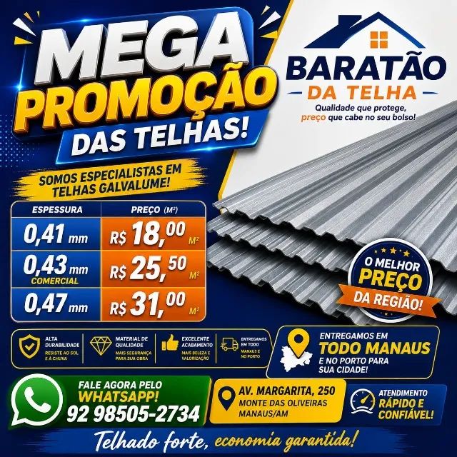 Se você procura qualidade, resistência e economia, a Baratão da Telha é o lugar certo.