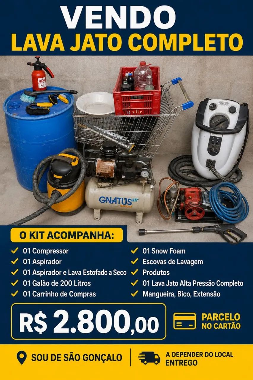Lava jato completo, profissional 