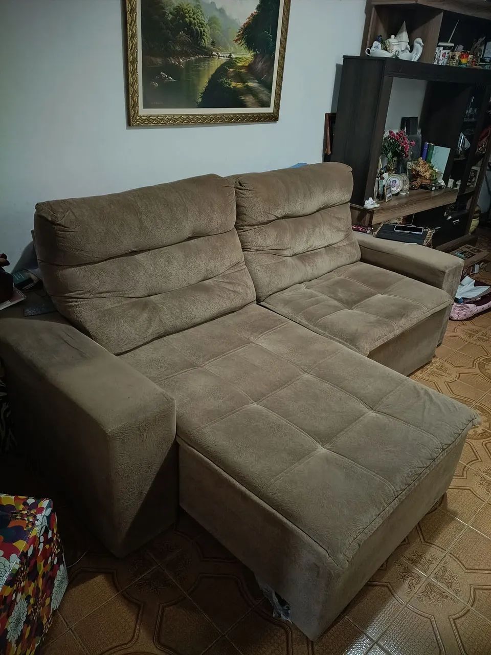 Sofá Retrátil e Reclinável 3 Lugares Suede  - Foto 4