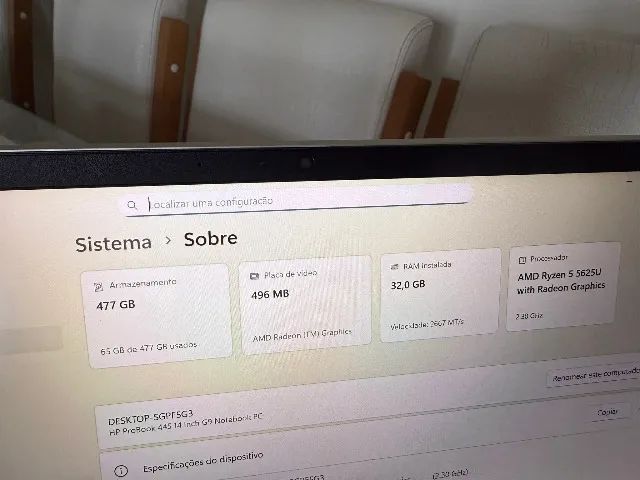 Notebook HP G9 Ultra 445 AMD Ryzen 5 , 32GB Ram , 500GB SSD M2 , Placa Radeon Full HD IPS - Foto 3