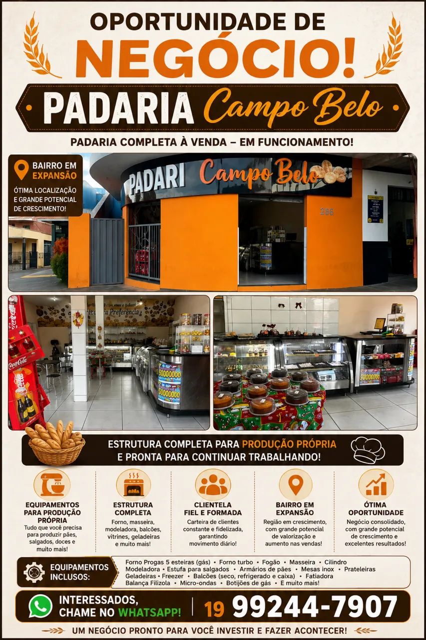 Padaria completa em funcionamento 