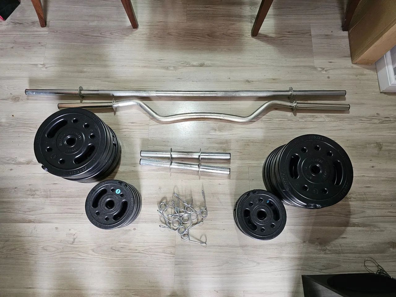 Kit de anilhas e barras Kenkorp - 60kg