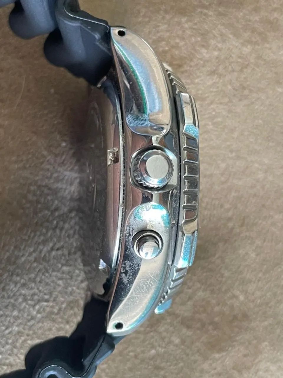 relógio seiko scuba divers 200m depth sensor 7k52 6a19 auto start safira - bem raro!  - Foto 5