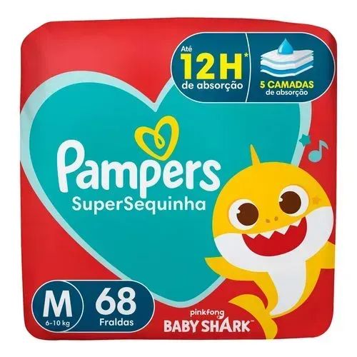 Pampers Super Sequinha 68uni Tam M