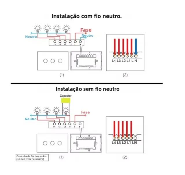 Interruptor inteligente 1, 2 e 3 botões  - Foto 3