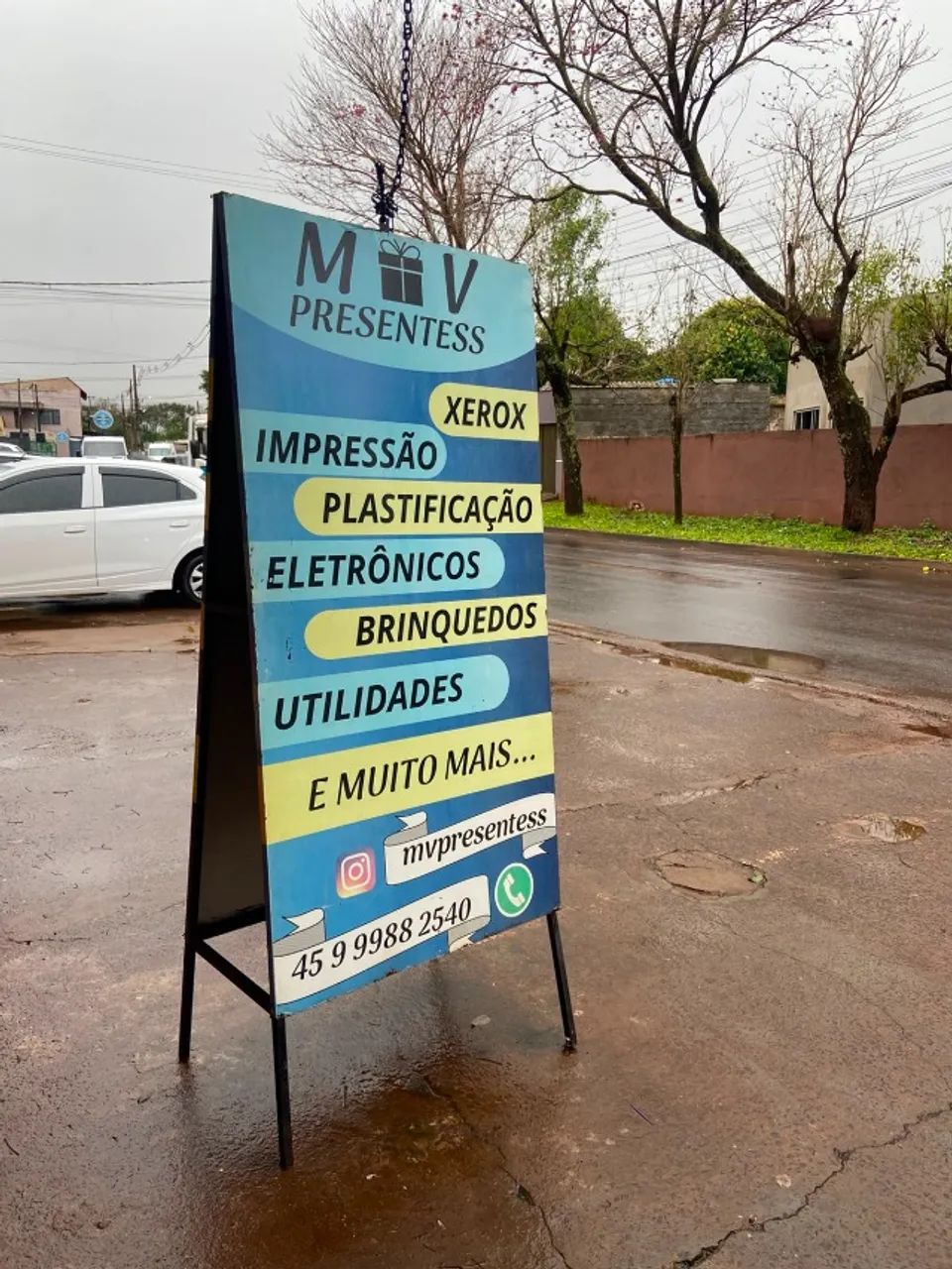 Cavalete publicidade propaganda dupla face de ferro