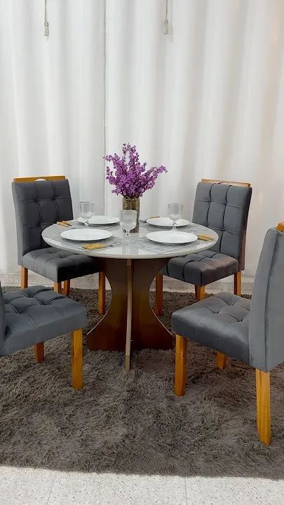 Mesa de Jantar Sienna Vidro Laqueado + 4 Cadeiras, Direto da Fabrica. Frete Grátis!i, - Foto 4