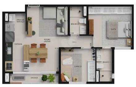 PLANTA 57m²