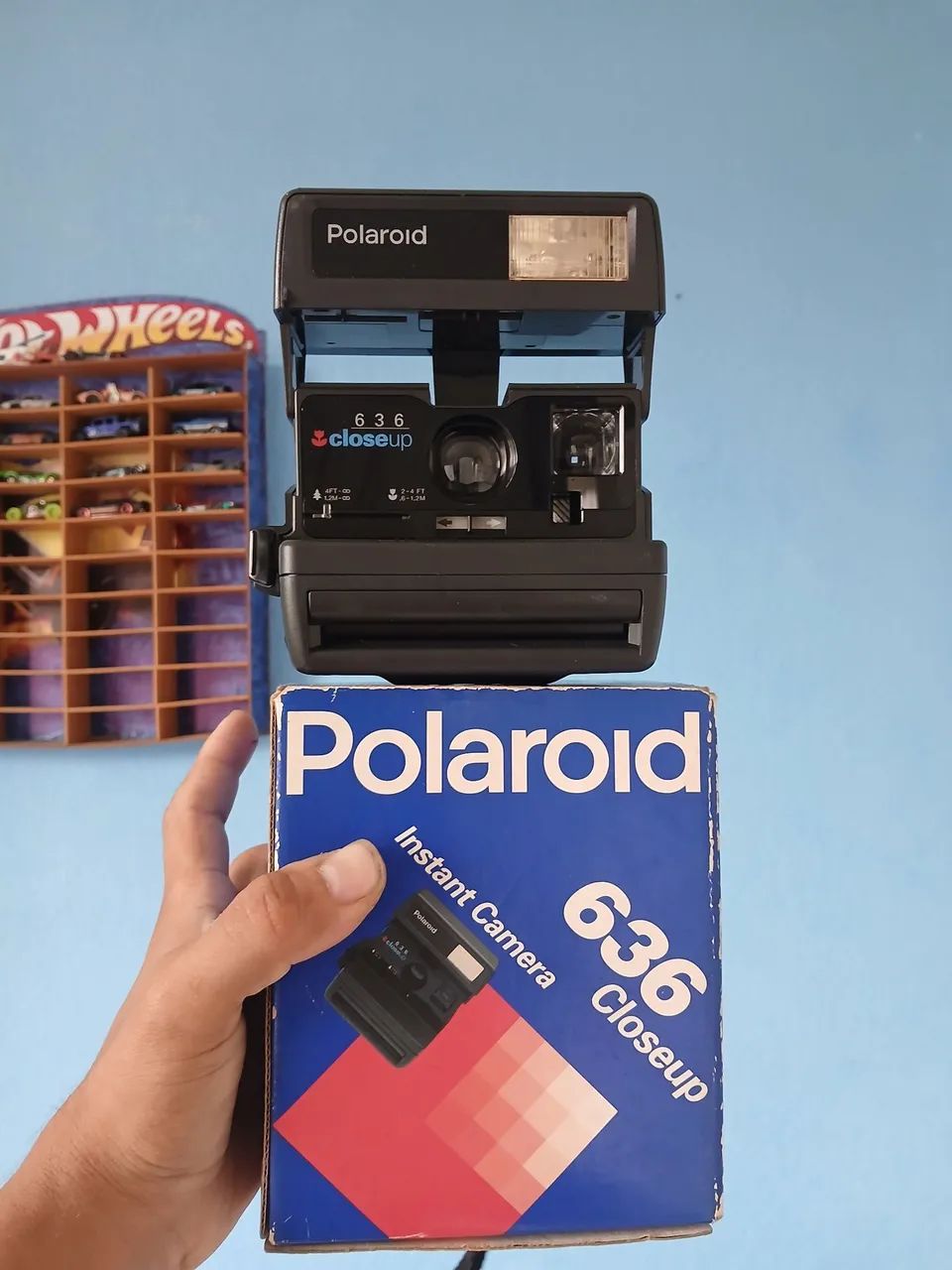 Câmera analógica polaroid 636 closeup 