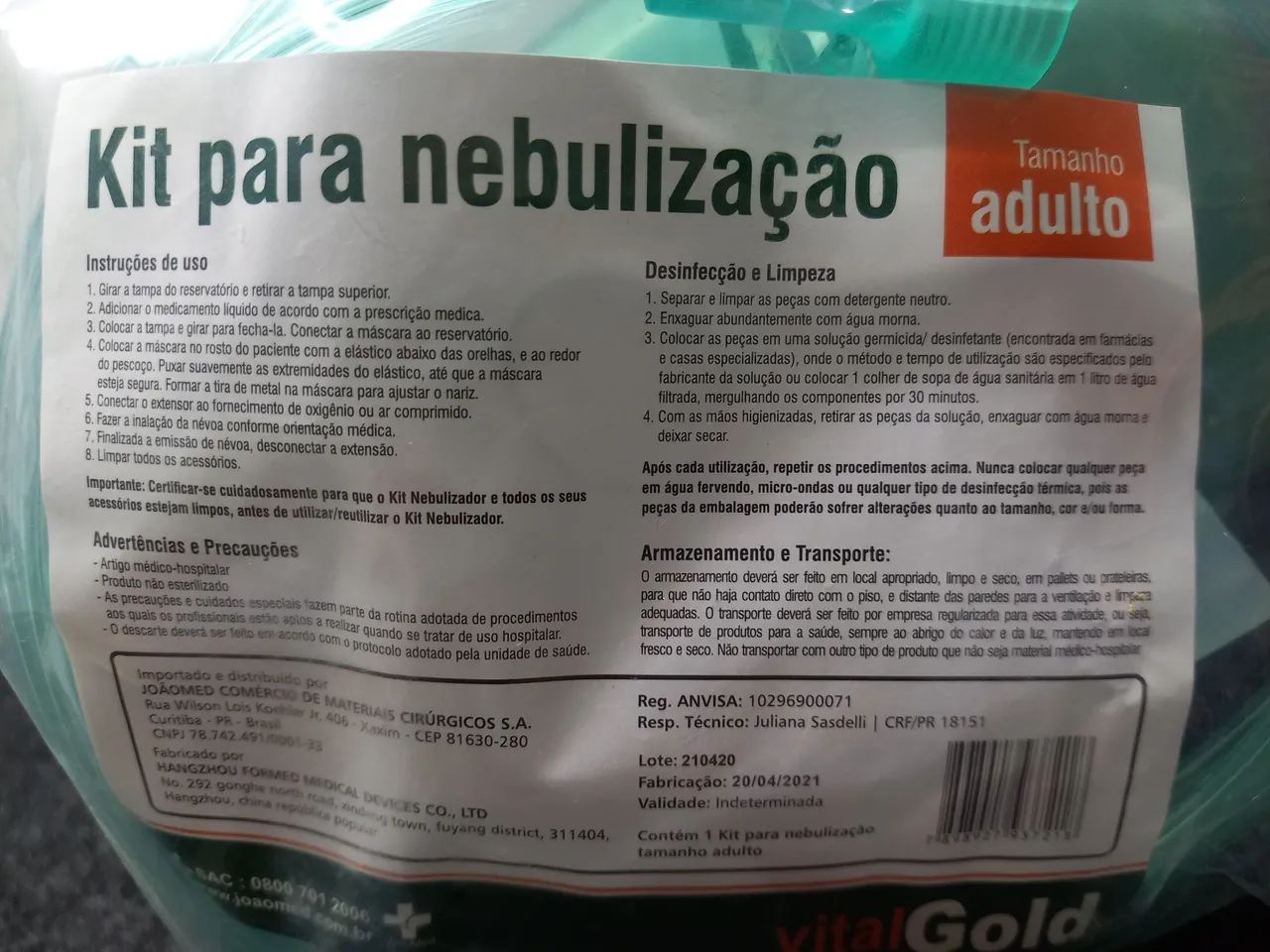 Kit para nebulização novo lacrado vitalgold - Foto 2
