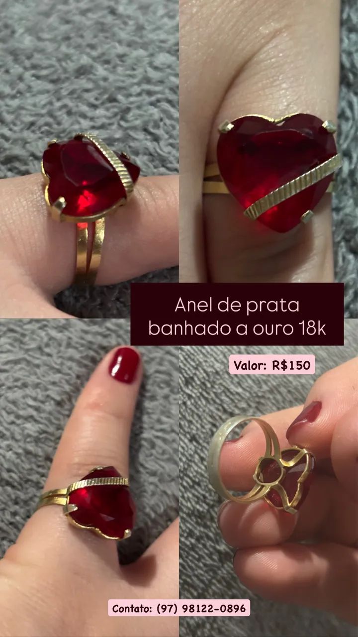 ANEL DE PRATA BANHADO A OURO
