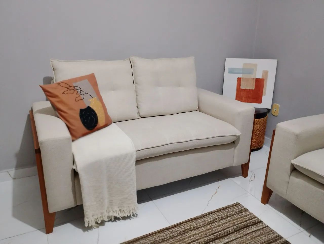Conjunto de Sofás em Linho Nobre (2 e 3 Lugares)