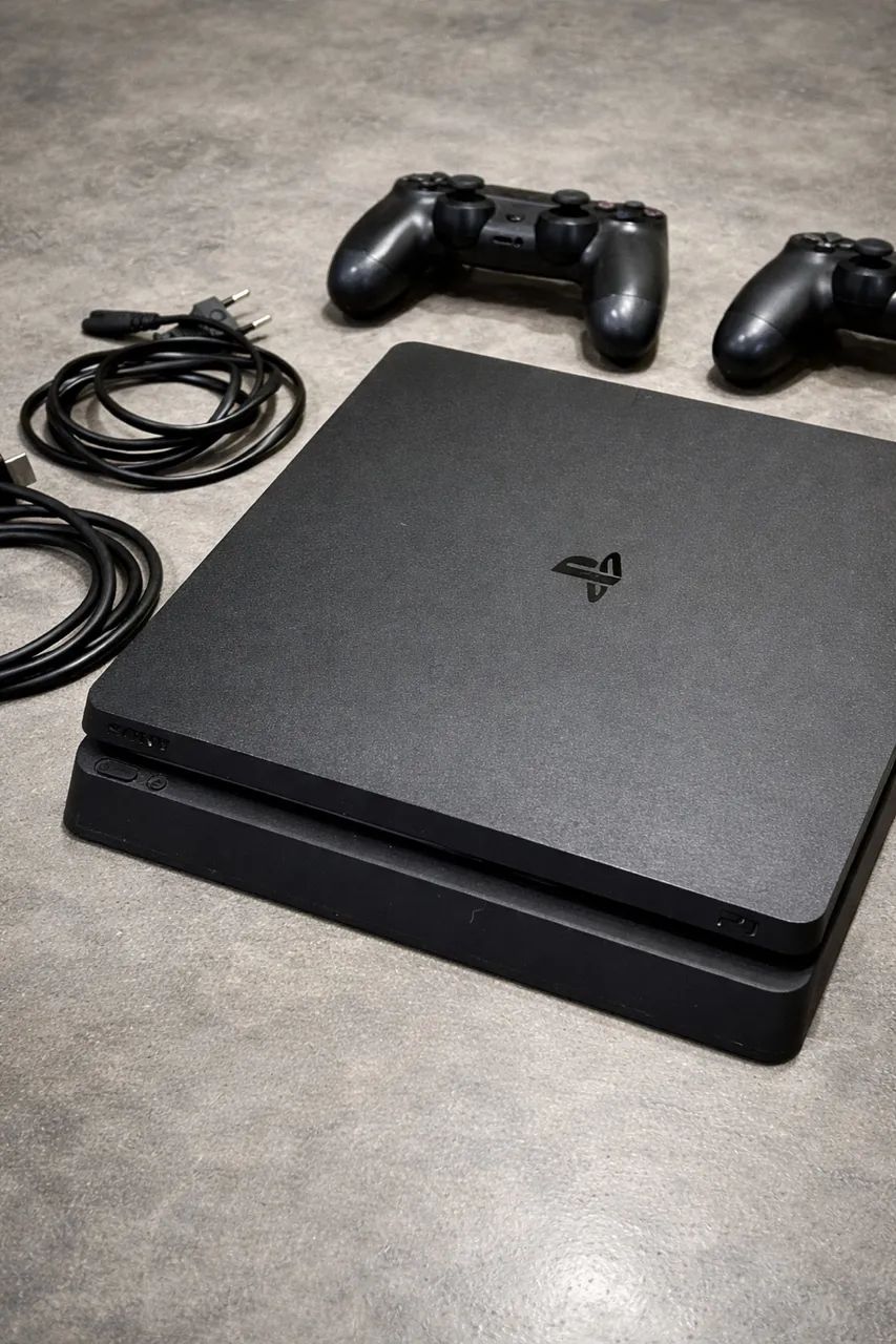 PS4 Slim 500GB + 2 Controles + GTA V (Mídia Física) - Foto 2