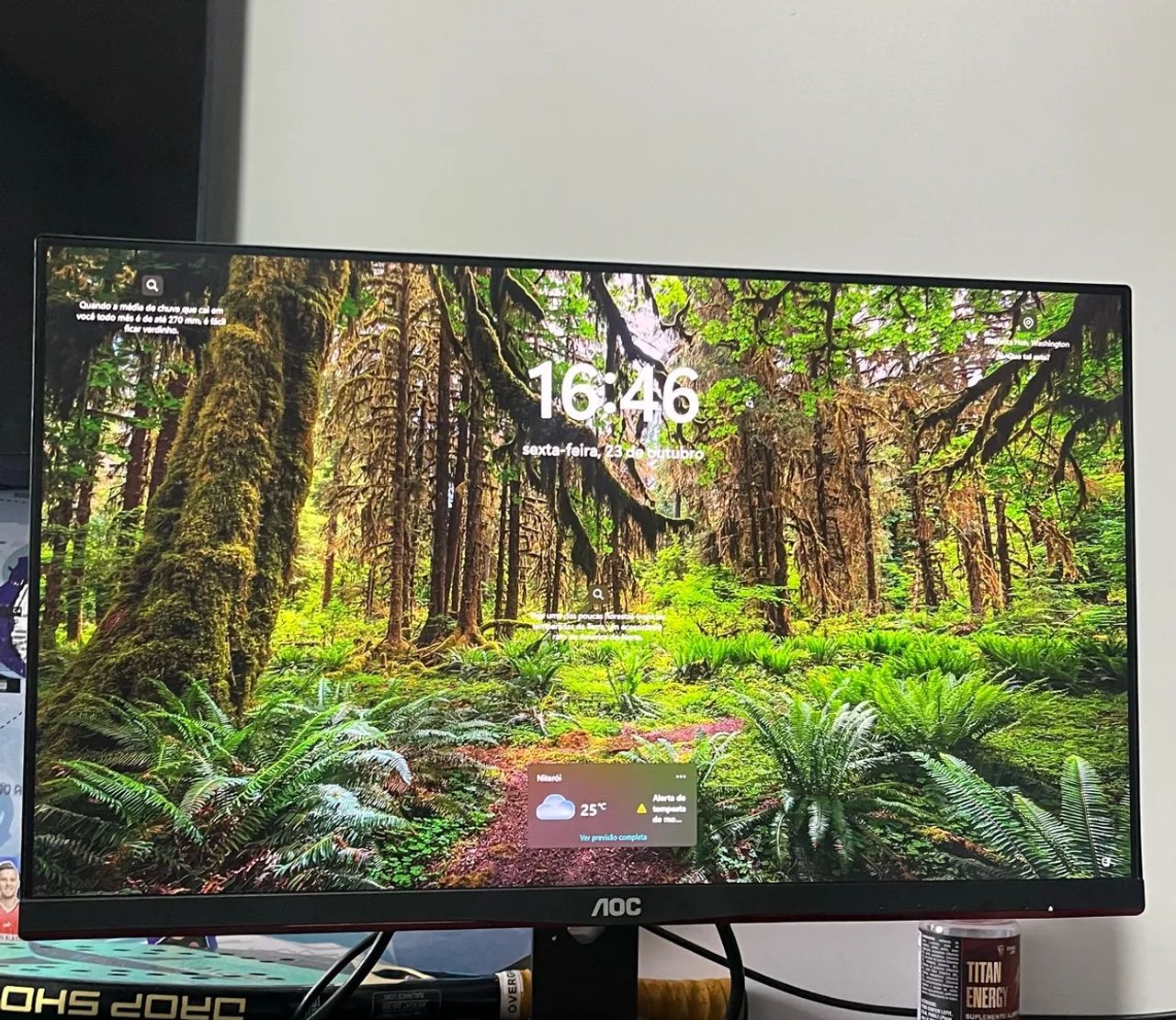 MONITOR GAMER AOC SPEED 25 polegadas ; LED 1MS 75HZ FHD FREESYNC VGA/HDMI, 24G2HE5