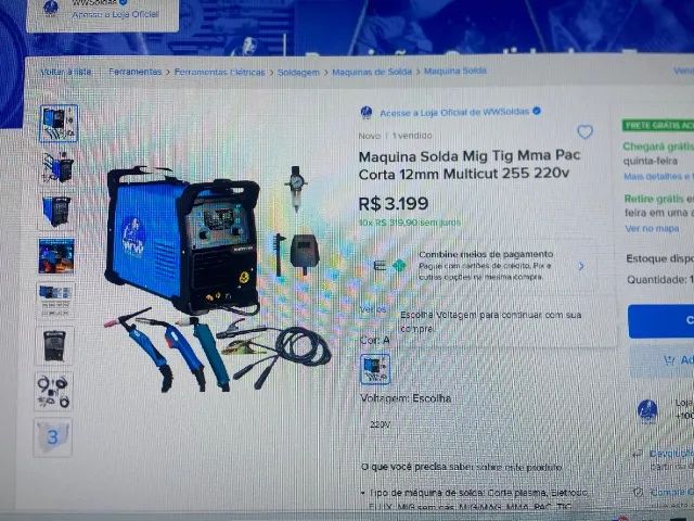 Máquina de solda mig tig multicut 255 220v - Foto 3
