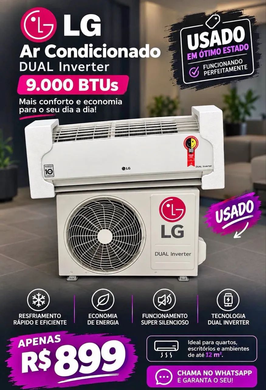 vendo ar-condicionado LG 9000 BTUS - Foto 2