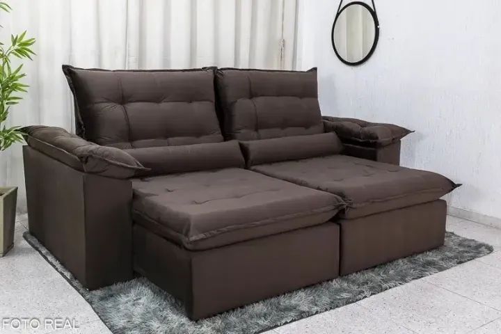 Sofá Retrátil e Reclinável Emanuelly 2.30m  Produto Novo!  Pronta Entrega! - Foto 2