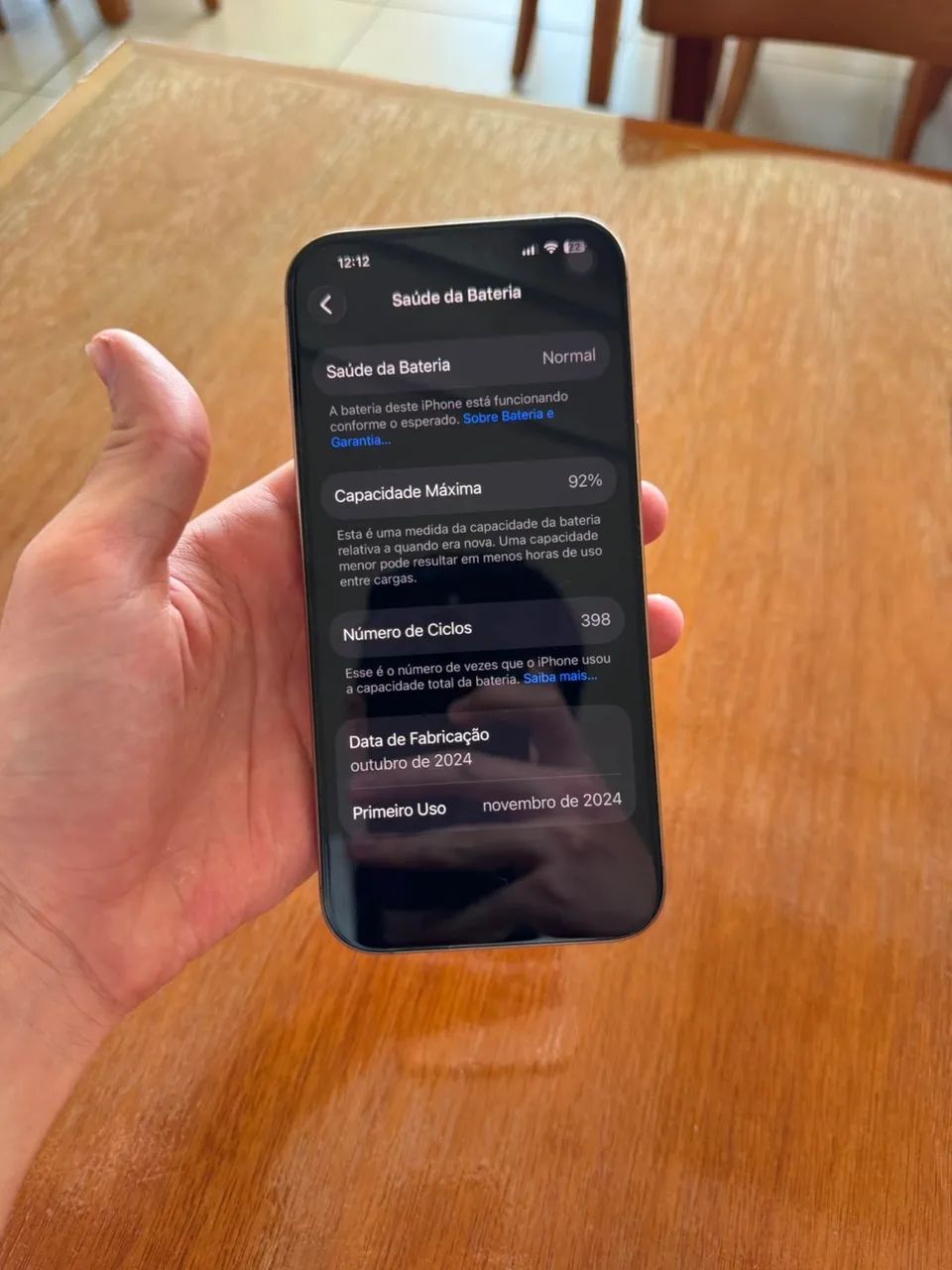 iPhone 16 Pro Max - 256GB - Branco - Impecável