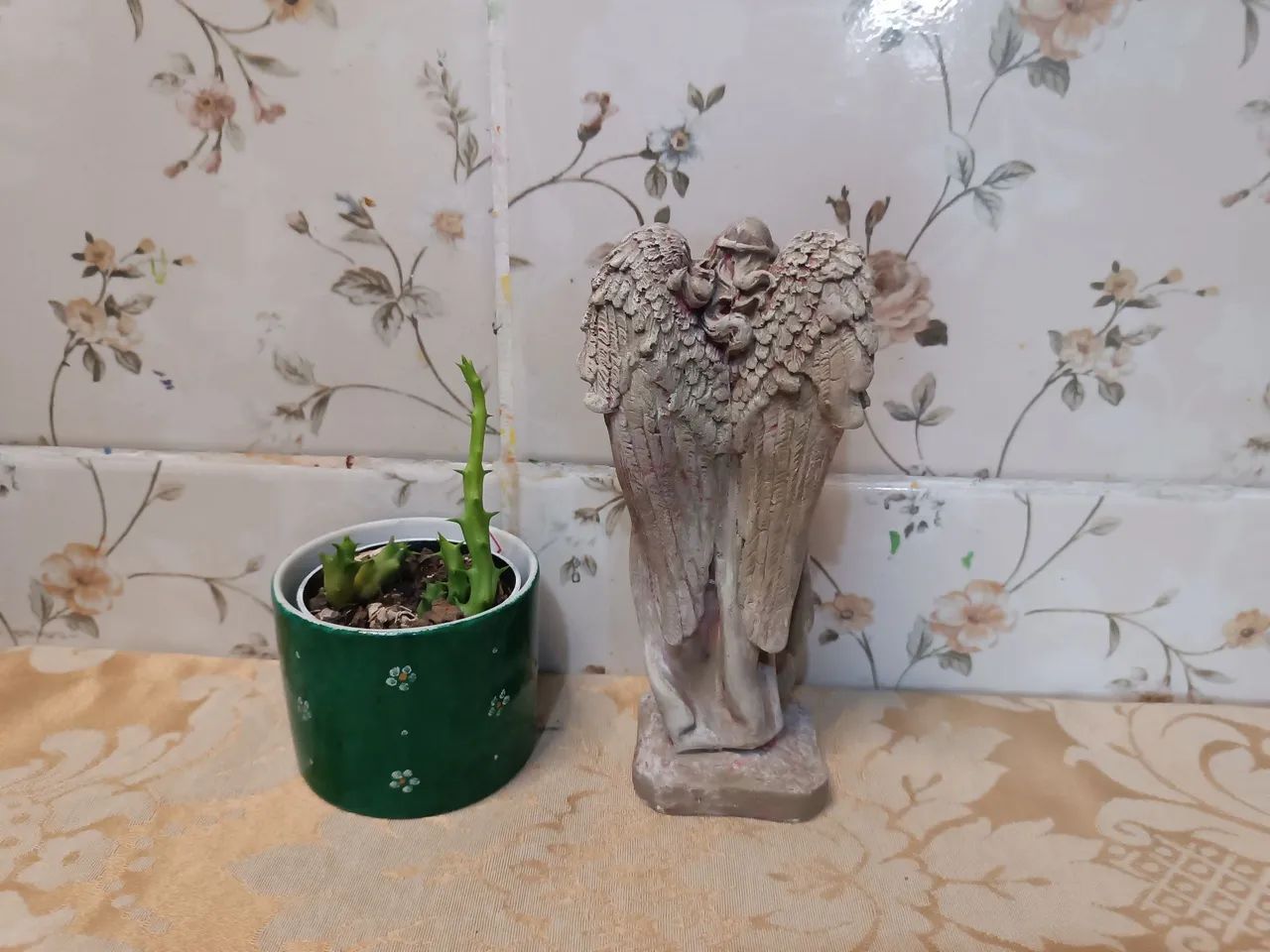 Anjo de gesso estilo Barroco envelhecido com 19cms - Foto 3