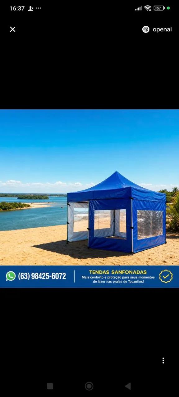 Tenda Sanfonada Nova ! Saia da Chuva e do Sol Comerciante! - Foto 2