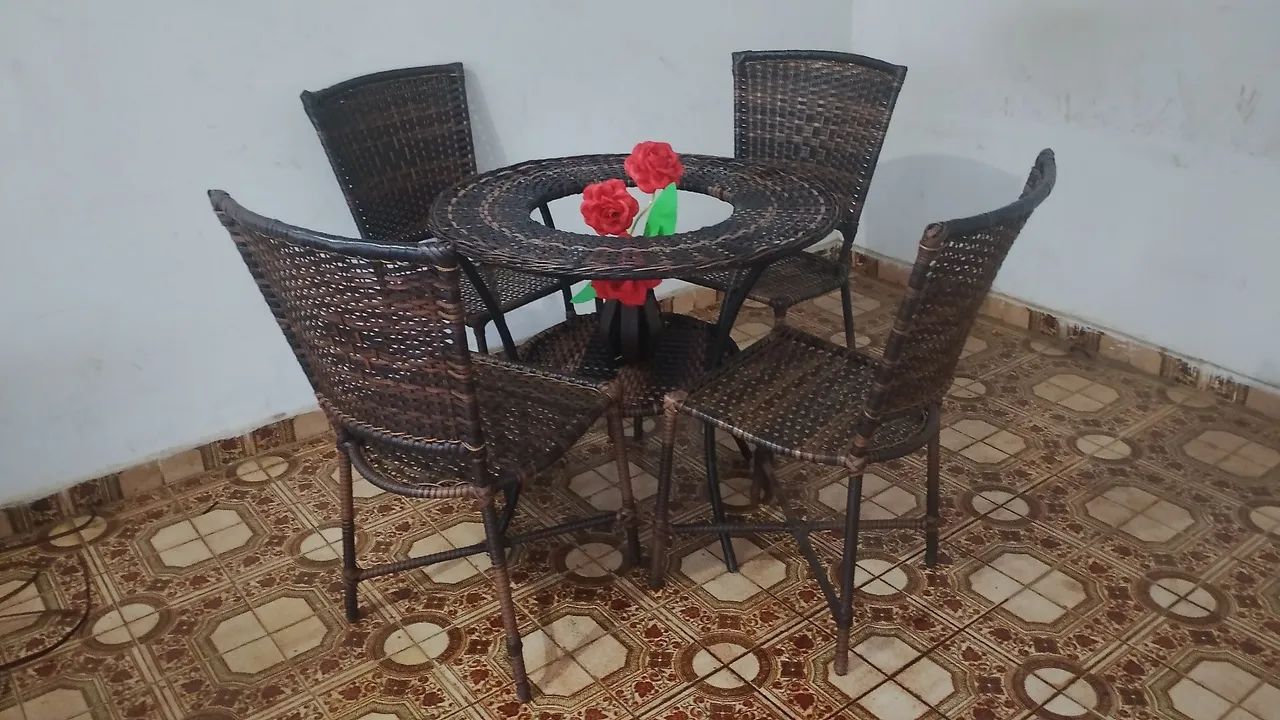 Jogo de mesa de vime sintético  - Foto 2