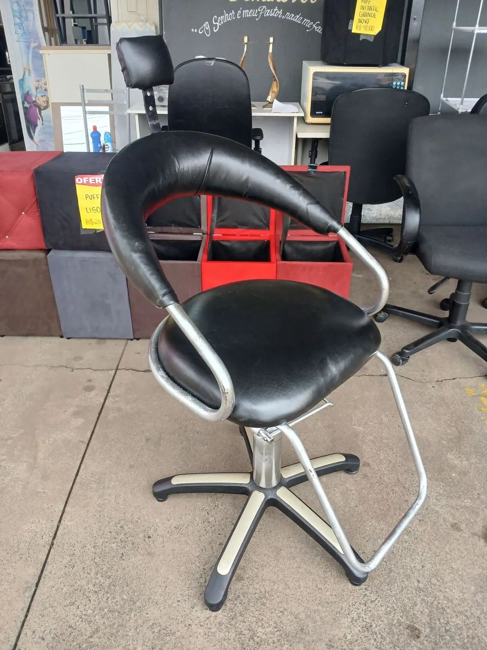 Cadeira para barbearia, estofado reformado . - Foto 3