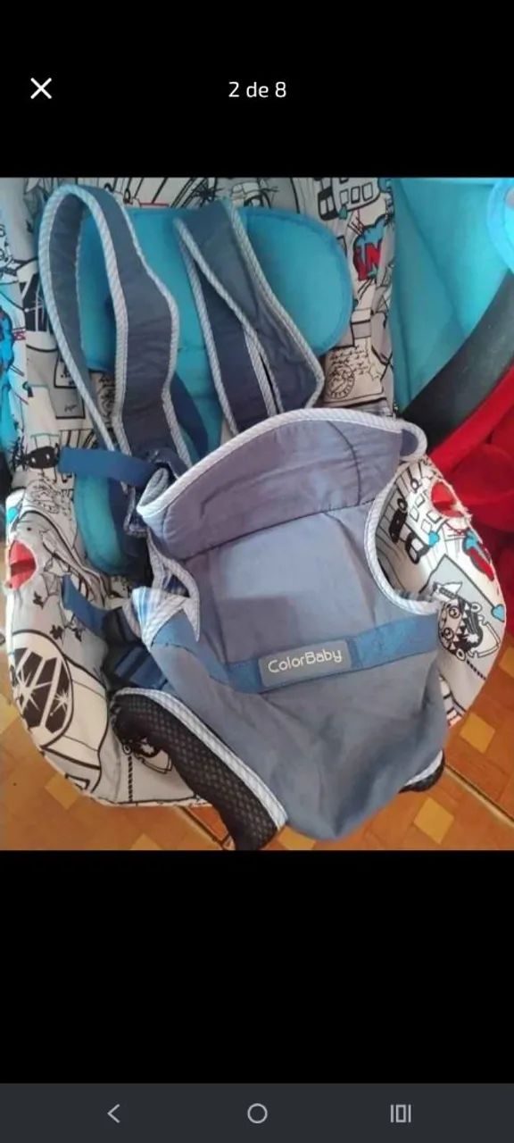  carrinho de bebê+ bebê conforto+ kit berço+ canguru  - Foto 4