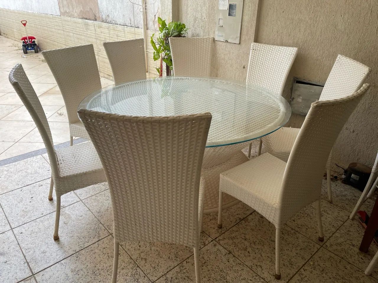 Mesa de Jantar Área Externa 8 Cadeiras 