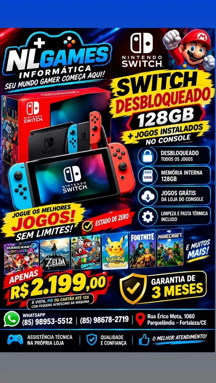 Nintendo switch v2 destravado 