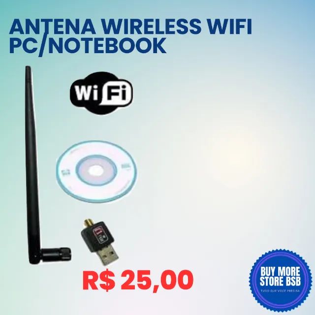 Adaptador WIFI WIRELESS USB COM ANTENA 1800 Mbps