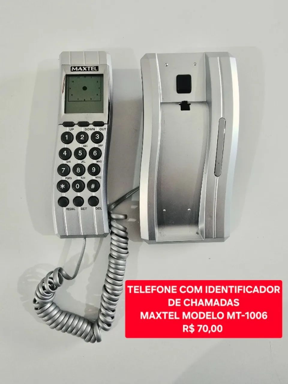 Telefone Fixo Com Identificador De Chamadas Maxtel Mt-1006 - Funcionando e em Ótimo Estado - Foto 2
