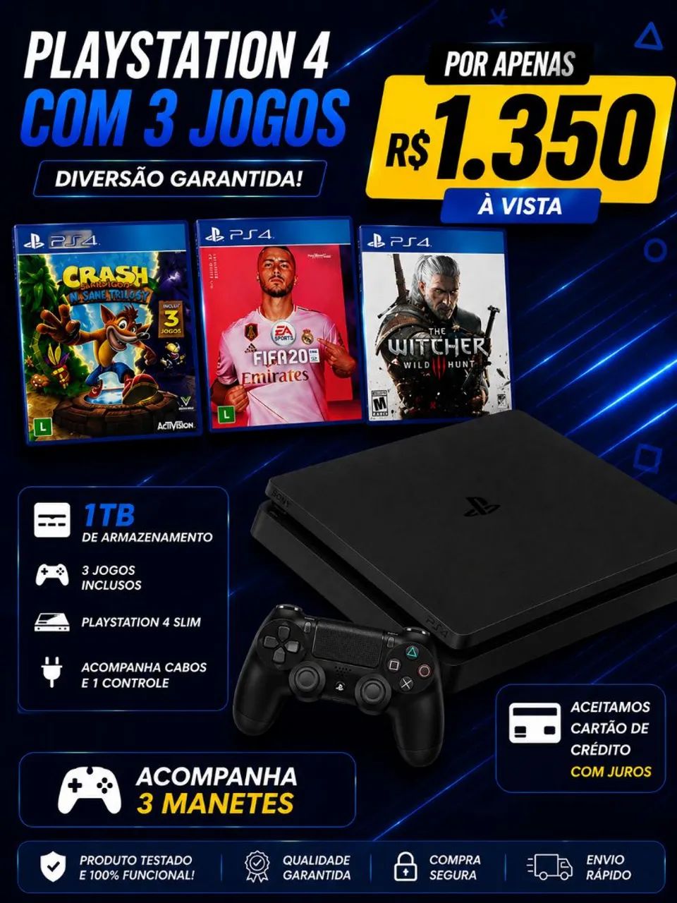 Ps4 slim 1 tera 