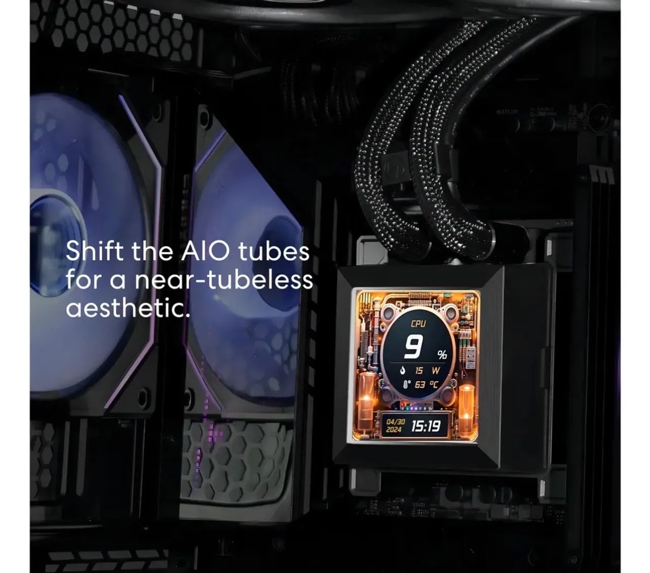 Water Cooler Lian Li HydroShift LCD 360S Preto ARGB - Foto 4
