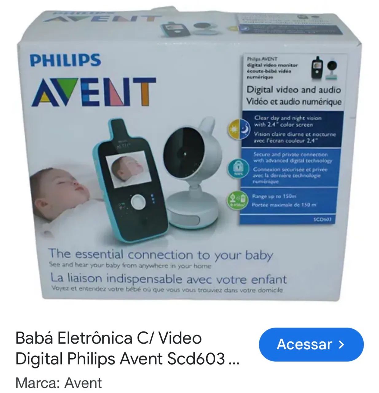 Babá eletrônica AVENT com câmera  - Foto 3