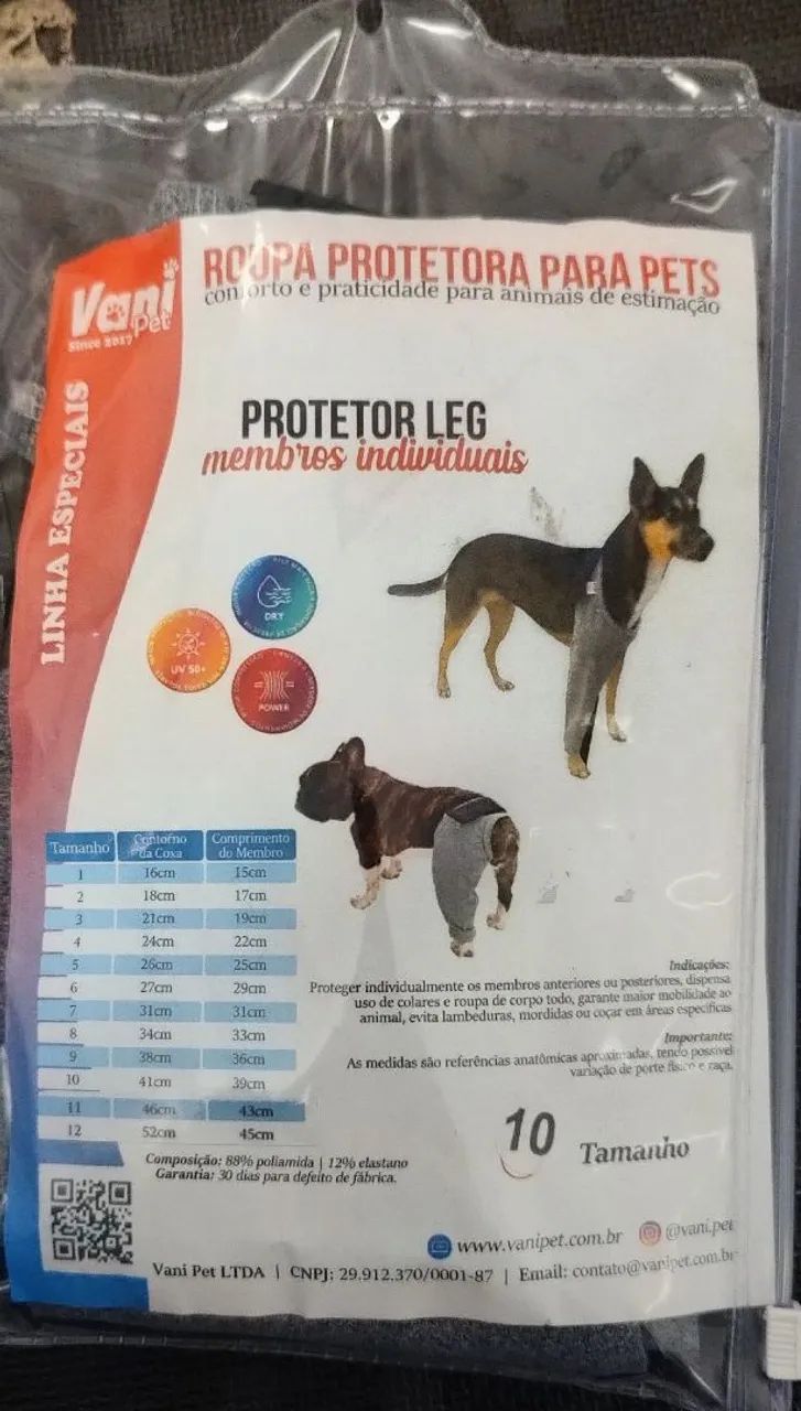 Roupa protetora para pets tamanho 10