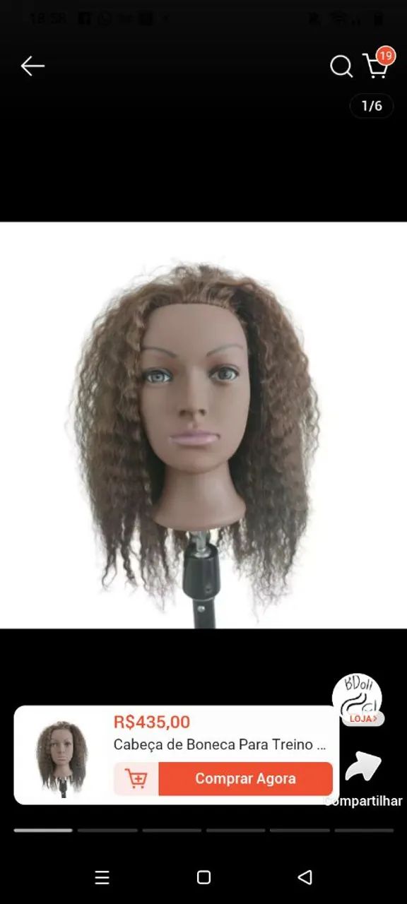 Cabeça de boneca para treinar 