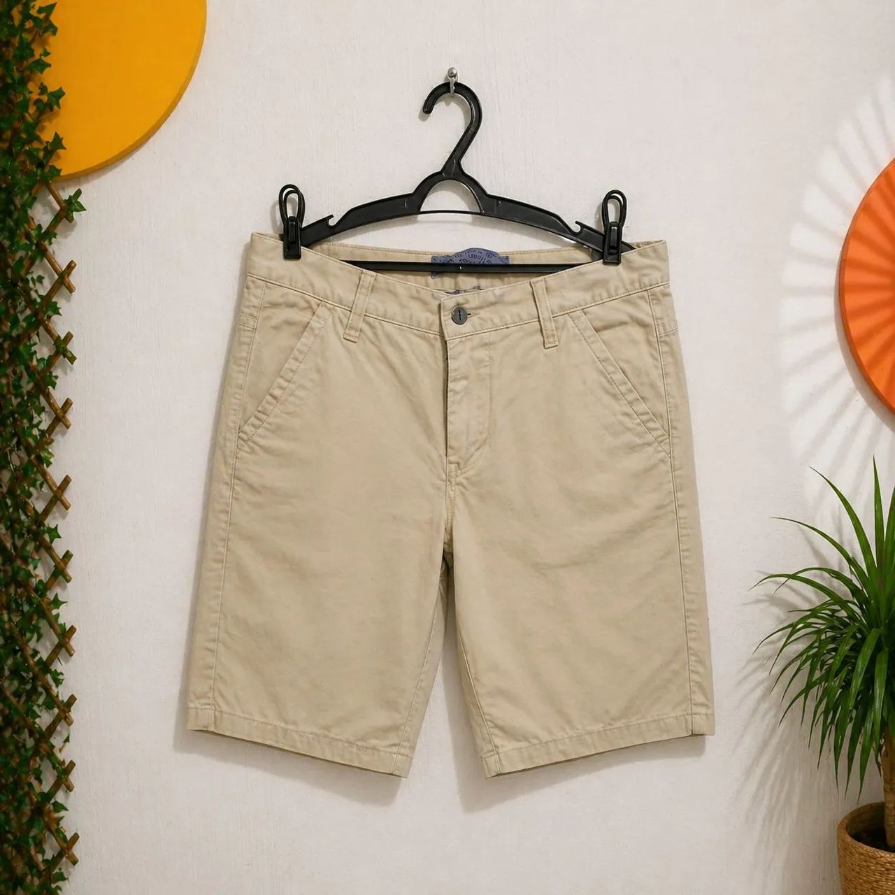 Bermuda Alfaiataria Masculina Bege G