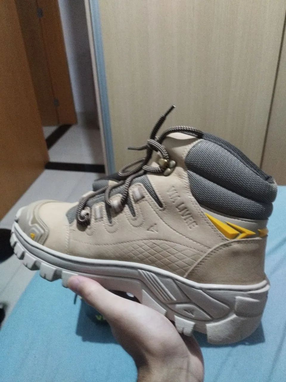 Coturno Couro Masculina com C.A. Costurado e Colado Resistente  - Foto 3