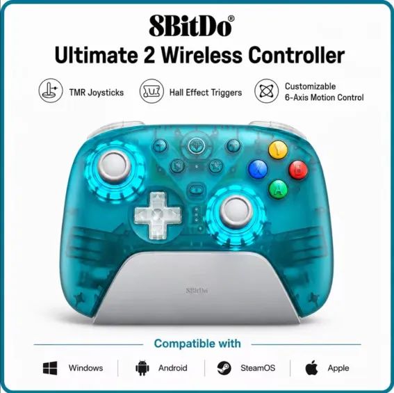 Controle 8bitdo ultimate 2 translucente 