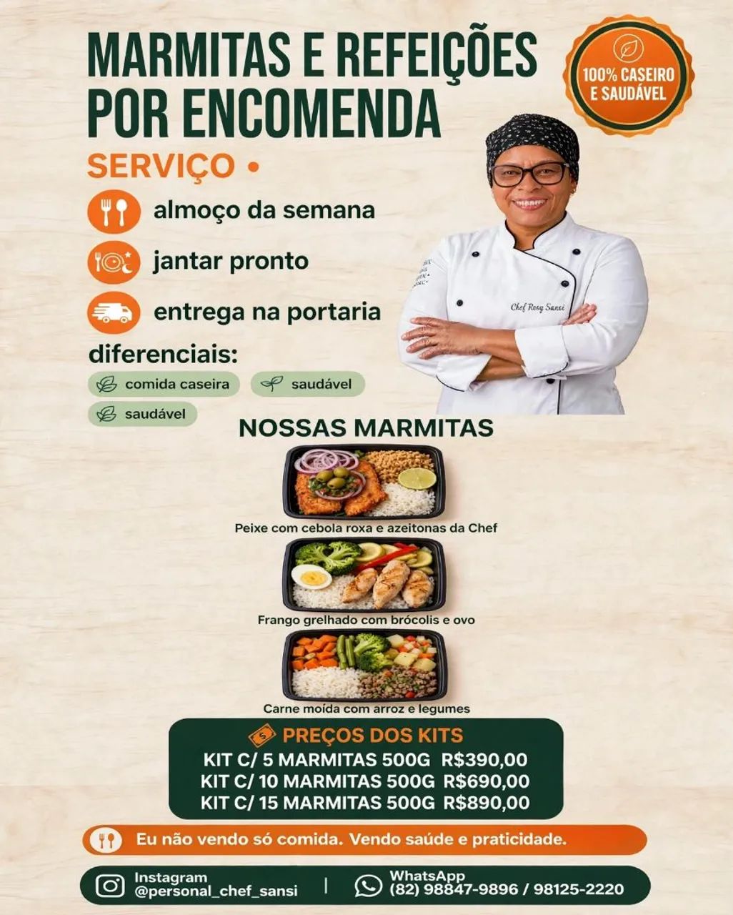 Personal chef e marmitas saudável 