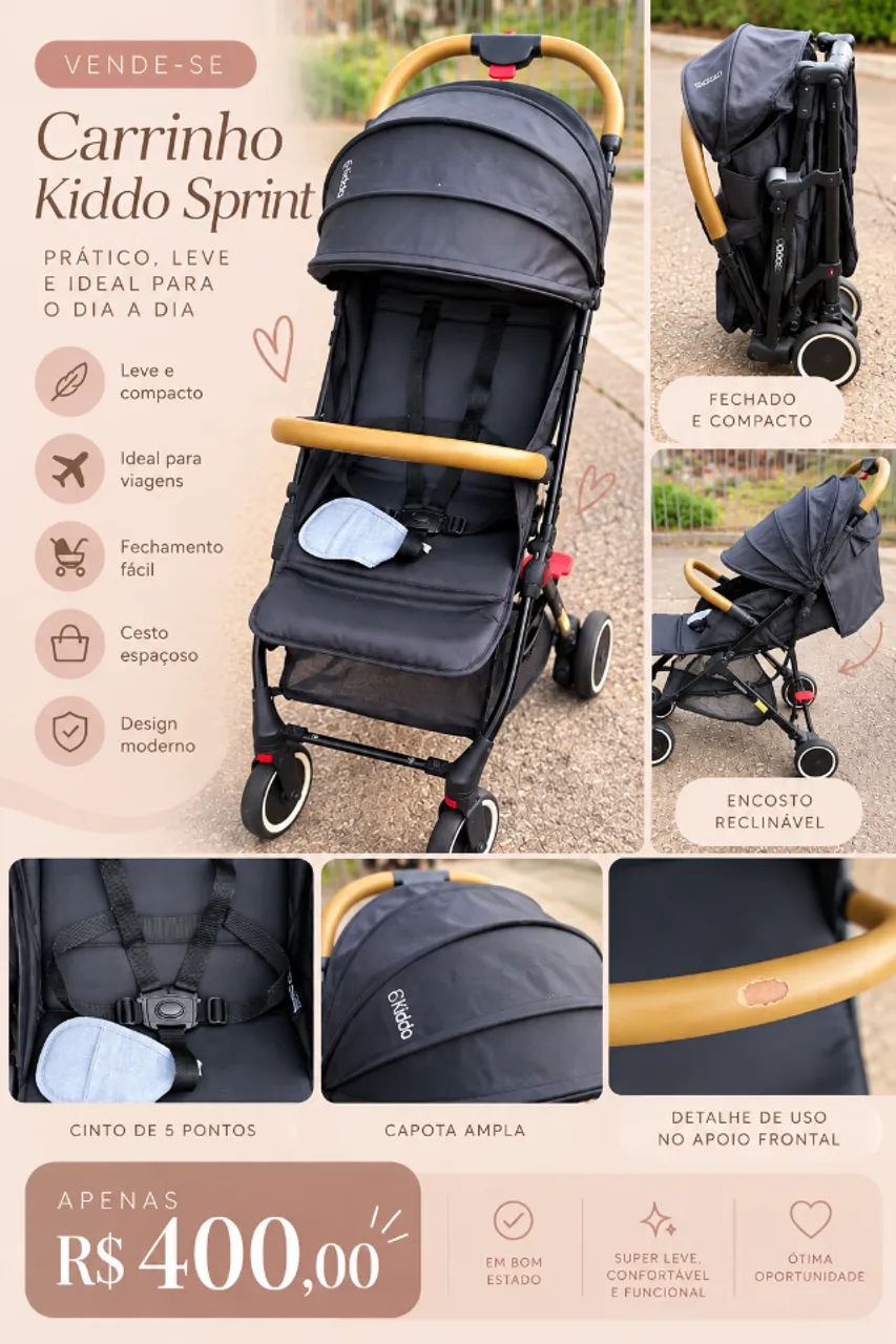 Carrinho de bebê kiddo sprint