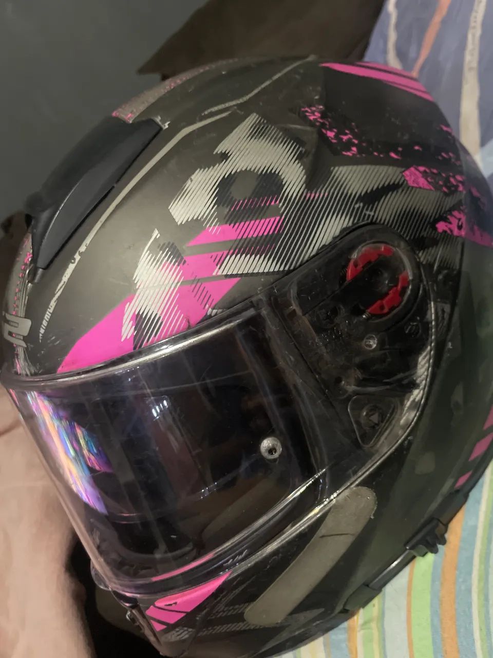 Capacete LS2 vector evo 60 rosa - Foto 4