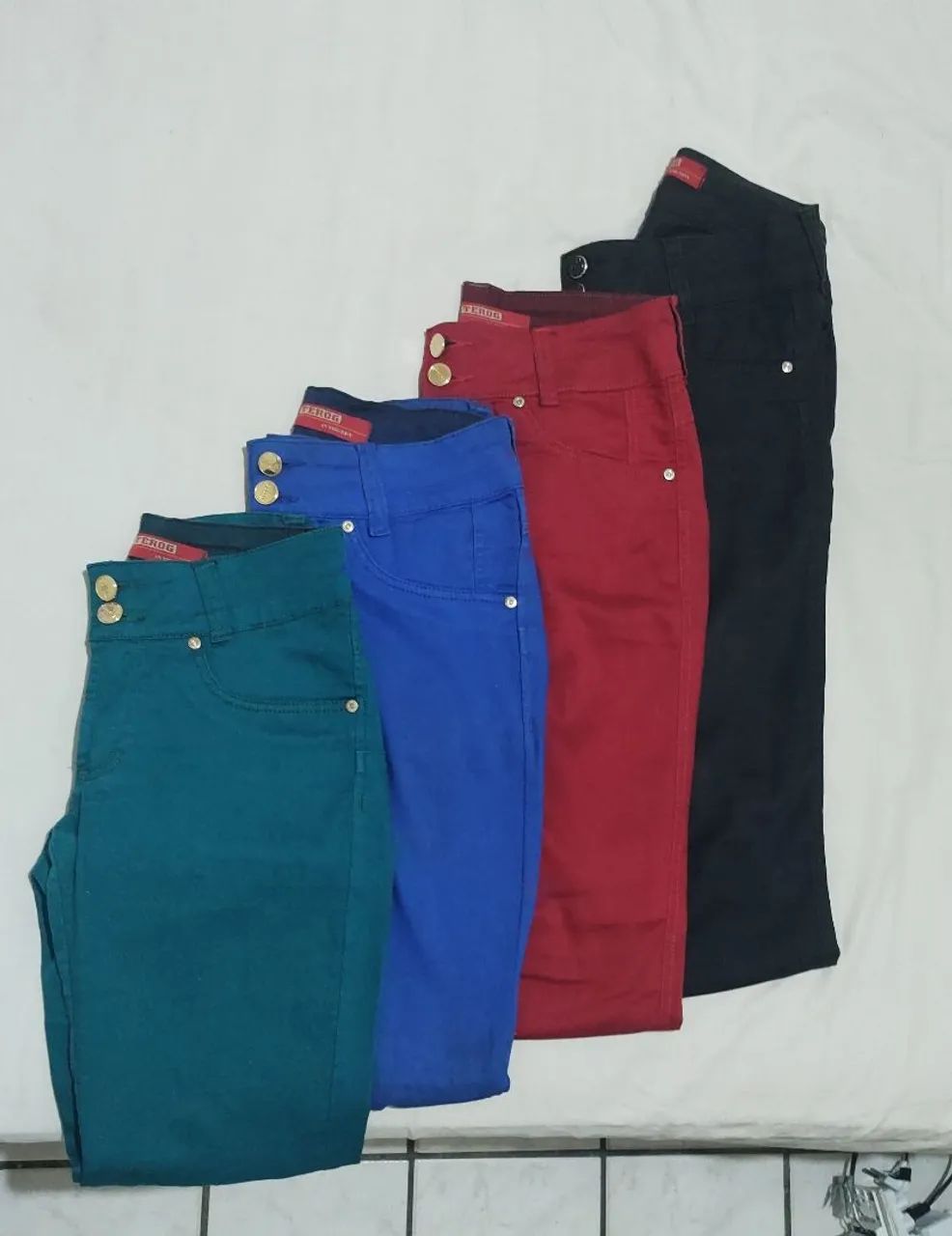Lote/kit de calças jeans coloridas 