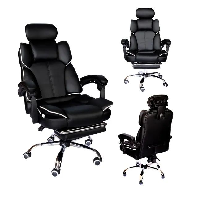 Cadeira de Escritório Luxo Presidente - Preta - Foto 3