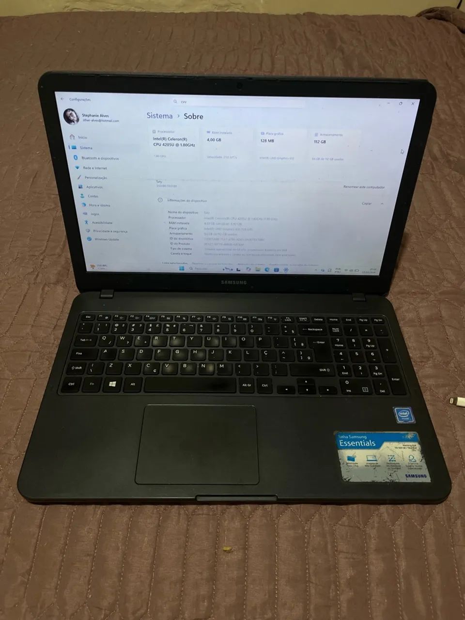 Notebook Samsung Essentials E20 NP350XBE-KDABR