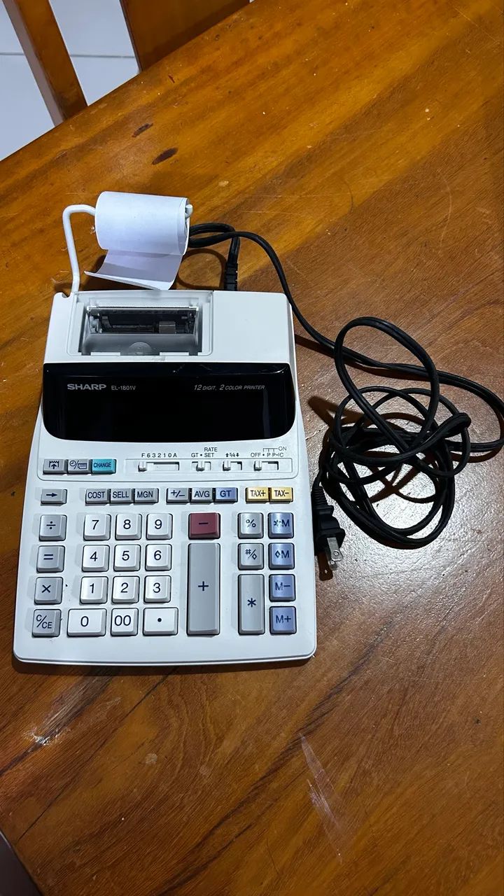 Calculadora de Mesa com Bobina Sharp EL-1801V Bicolor (Visor Azul 12 Dígitos) - Foto 3